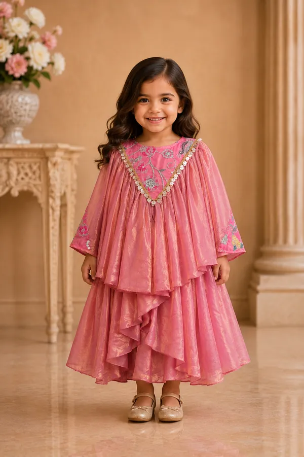 Silky_Shells_-_Designer_Top_With_Lehenga_