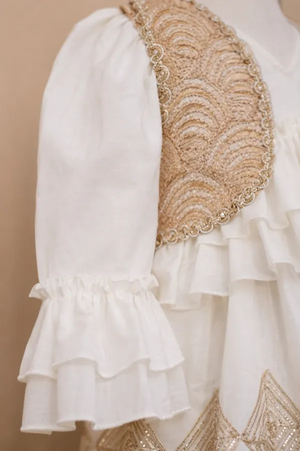 Snow_Gold_-_Cotton_Dress_With_Designer_Jacket