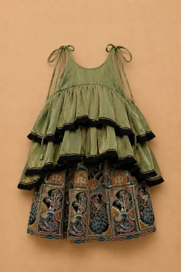 Olive_Jet_-_Artistic_Top_With_Lehenga