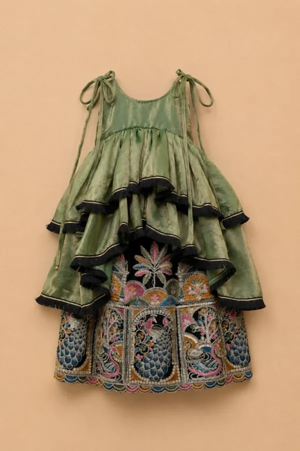 Olive_Jet_-_Artistic_Top_With_Lehenga
