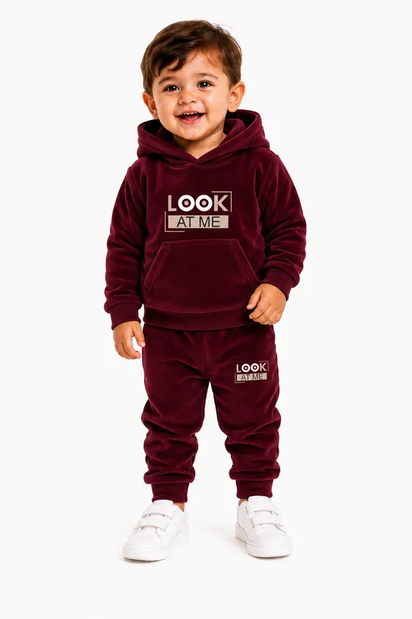 Winter_Maroon_Party_Wear_Velvet_Hoodie_And_Jogger_Set_For_Kids_Boy_And_Girl
