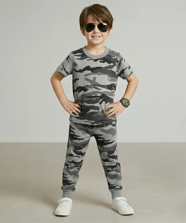 Grey_Camouflage_Army_Printed_Hosiery_Cotton_T-Shirt_And_Pyjama_Set_For_Kids_Boy_And_Girl