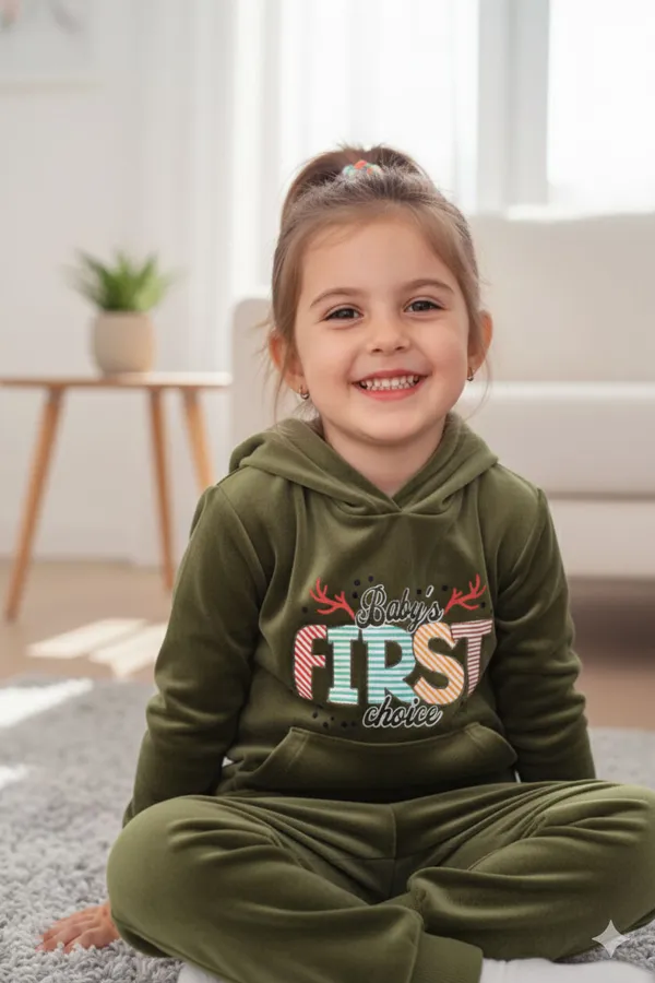 Winter_Olive_Green_Party_Wear_Velvet_Hoodie_And_Jogger_Set_For_Kids_Boy_And_Girl