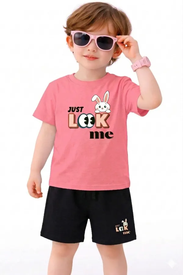Pink_Trendy_Summer_Collection_T-Shirt_And_Short_Set_For_Kids_Boy_And_Girl