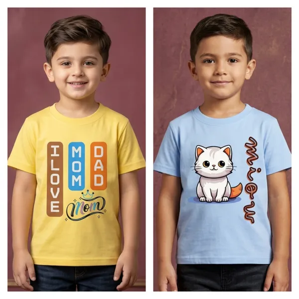 Multicolor_Cotton_Printed_Graphic_T-Shirts_Kids_Boy_And_Girl_|_Pack_Of_2