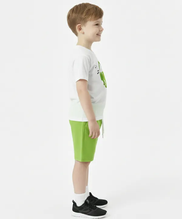 White_Round_Neck_Cotton_T-Shirt_And_Short_For_Kids_Boy_And_Girl