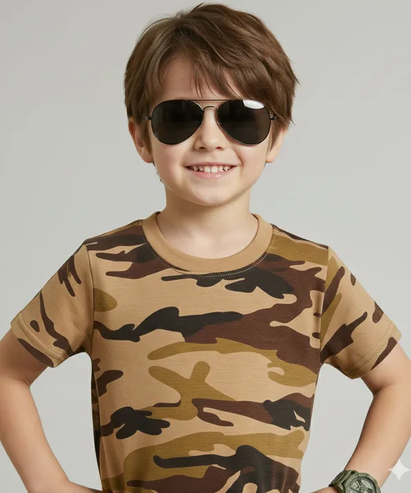 Brown_Camouflage_Army_Printed_Hosiery_Cotton_T-Shirt_And_Pyjama_Set_For_Kids_Boy_And_Girl