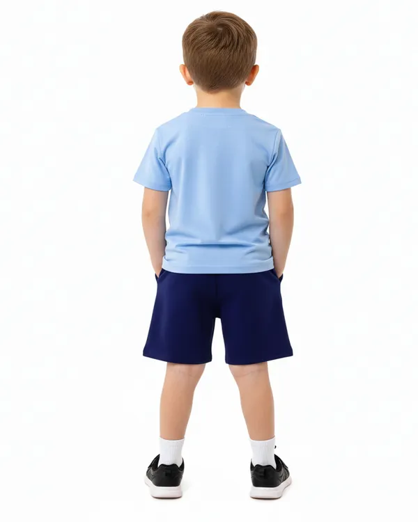 Sky_Blue_Super_Mom_Printed_T-Shirt_And_Short_Set_For_Kids_Boy_And_Girl