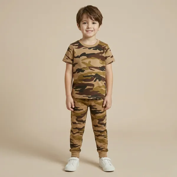 Brown_Camouflage_Army_Printed_Hosiery_Cotton_T-Shirt_And_Pyjama_Set_For_Kids_Boy_And_Girl