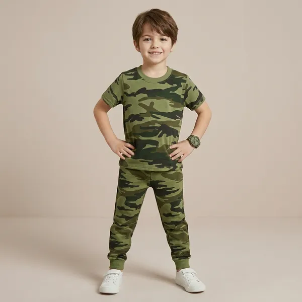 Green_Camouflage_Army_Printed_Hosiery_Cotton_T-Shirt_And_Pyjama_Set_For_Kids_Boy_And_Girl