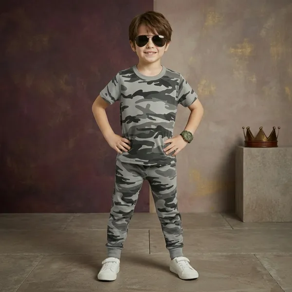 Grey_Camouflage_Army_Printed_Hosiery_Cotton_T-Shirt_And_Pyjama_Set_For_Kids_Boy_And_Girl