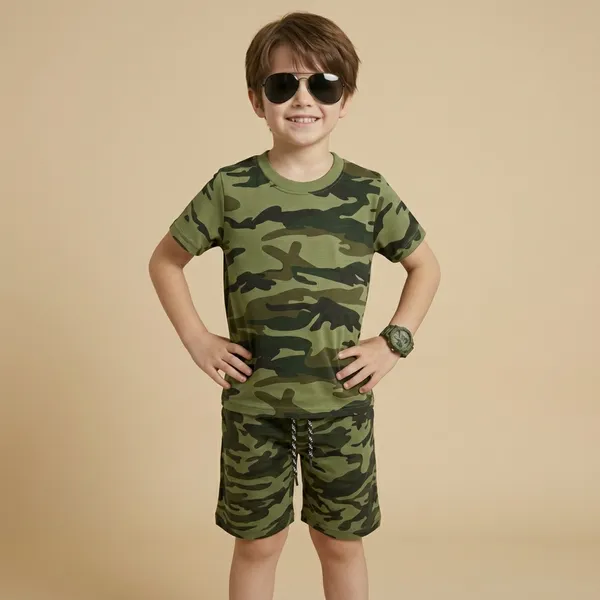 Green_Camouflage_Army_Printed_Hosiery_Cotton_T-Shirt_And_Short_Set_For_Kids_Boy_And_Girl
