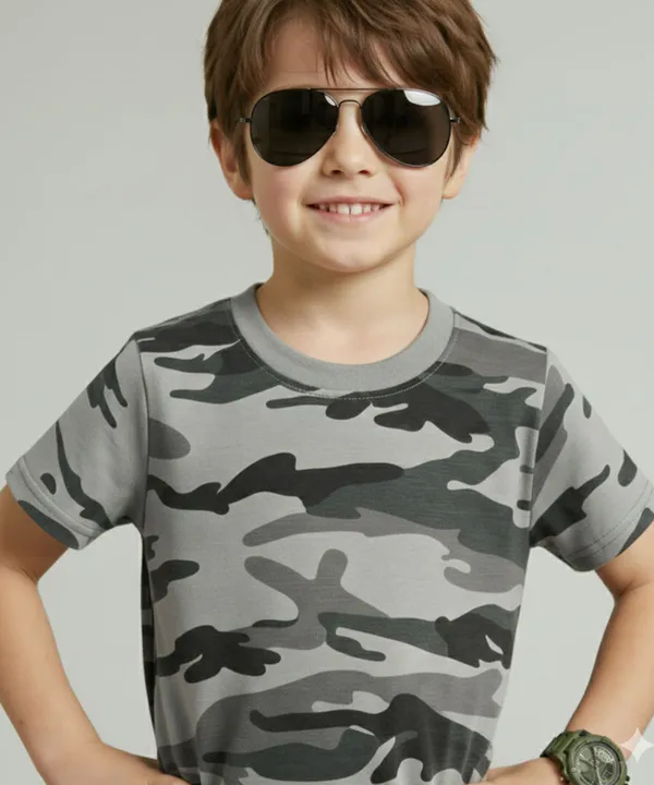 Grey_Camouflage_Army_Printed_Hosiery_Cotton_T-Shirt_And_Pyjama_Set_For_Kids_Boy_And_Girl