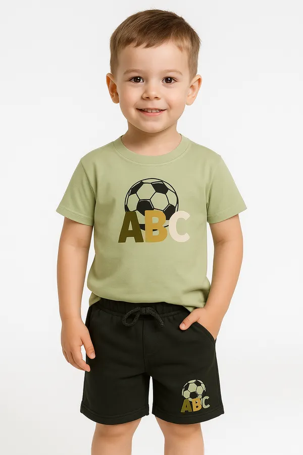 Olive_Green_Trendy_Summer_Collection_T-Shirt_And_Short_Set_For_Kids_Boy_And_Girl