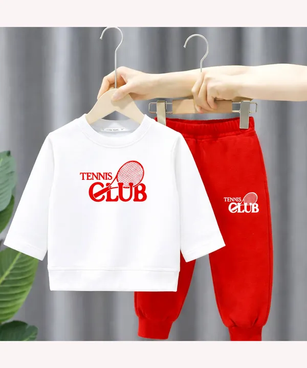 White_And_Red_Printed_Hosiery_Cotton_Round_Neck_Full_Sleeve_T-Shirt_And_Pyjama_Set_For_Kids_Boy_And_Girl