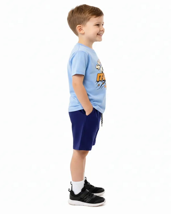 Sky_Blue_Super_Mom_Printed_T-Shirt_And_Short_Set_For_Kids_Boy_And_Girl