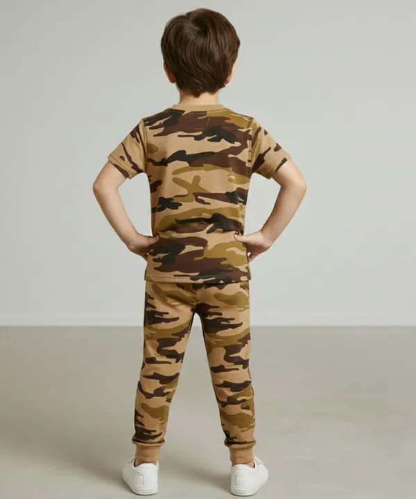 Brown_Camouflage_Army_Printed_Hosiery_Cotton_T-Shirt_And_Pyjama_Set_For_Kids_Boy_And_Girl