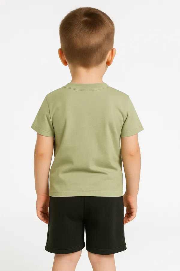 Olive_Green_Trendy_Summer_Collection_T-Shirt_And_Short_Set_For_Kids_Boy_And_Girl