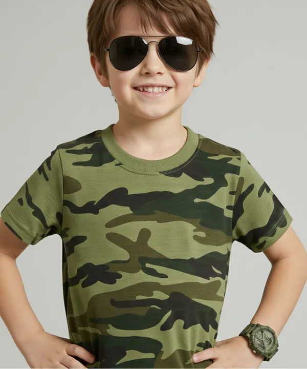 Green_Camouflage_Army_Printed_Hosiery_Cotton_T-Shirt_And_Pyjama_Set_For_Kids_Boy_And_Girl