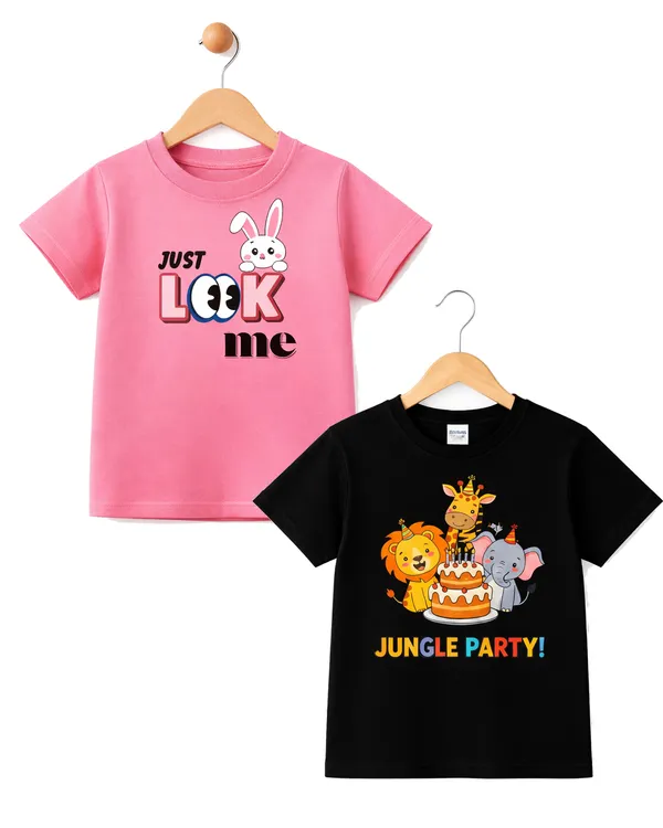 Multicolor_Cotton_Printed_Graphic_T-Shirts_Kids_Boy_And_Girl_|_Pack_Of_2