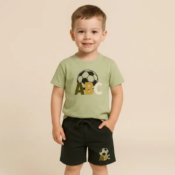 Olive_Green_Trendy_Summer_Collection_T-Shirt_And_Short_Set_For_Kids_Boy_And_Girl