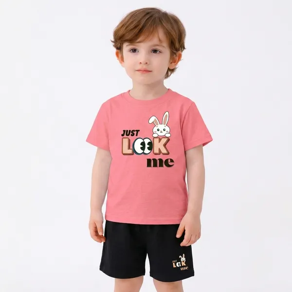Pink_Trendy_Summer_Collection_T-Shirt_And_Short_Set_For_Kids_Boy_And_Girl