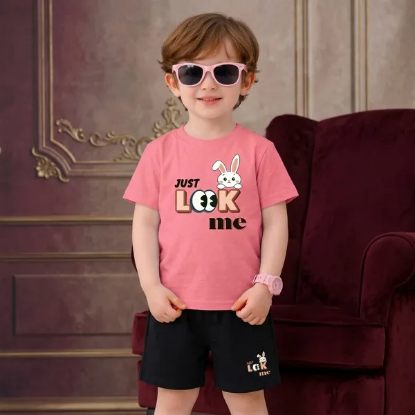 Pink_Trendy_Summer_Collection_T-Shirt_And_Short_Set_For_Kids_Boy_And_Girl