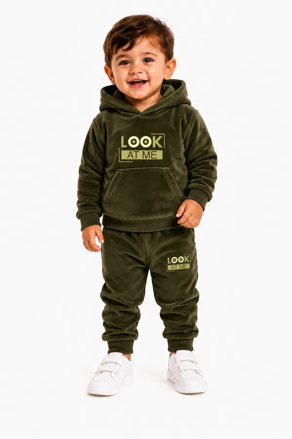 Winter_Olive_Green_Party_Wear_Velvet_Hoodie_And_Jogger_Set_For_Kids_Boy_And_Girl