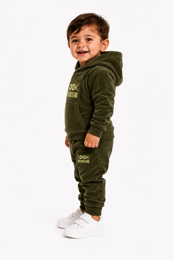 Winter_Olive_Green_Party_Wear_Velvet_Hoodie_And_Jogger_Set_For_Kids_Boy_And_Girl
