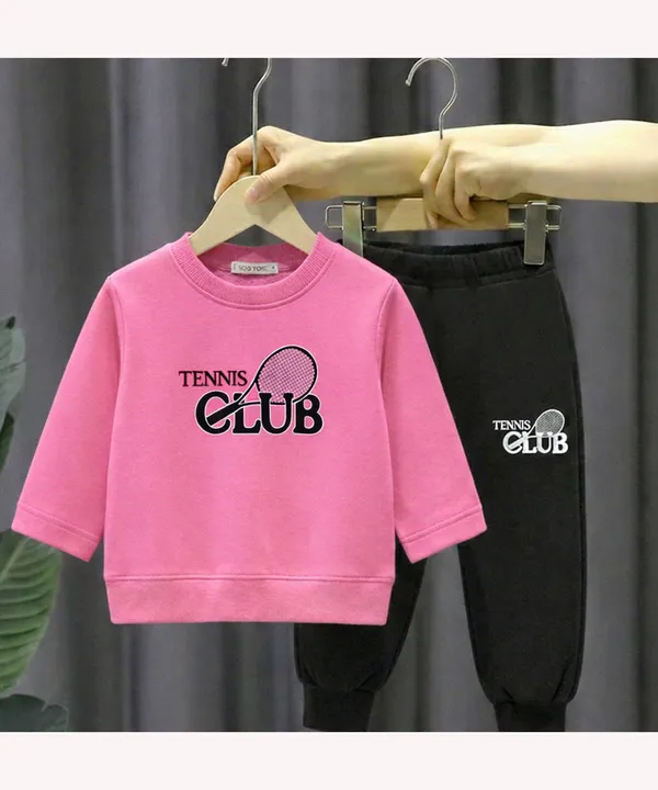 Pink_And_Black_Printed_Hosiery_Cotton_Round_Neck_Full_Sleeve_T-Shirt_And_Pyjama_Set_For_Kids_Boy_And_Girl