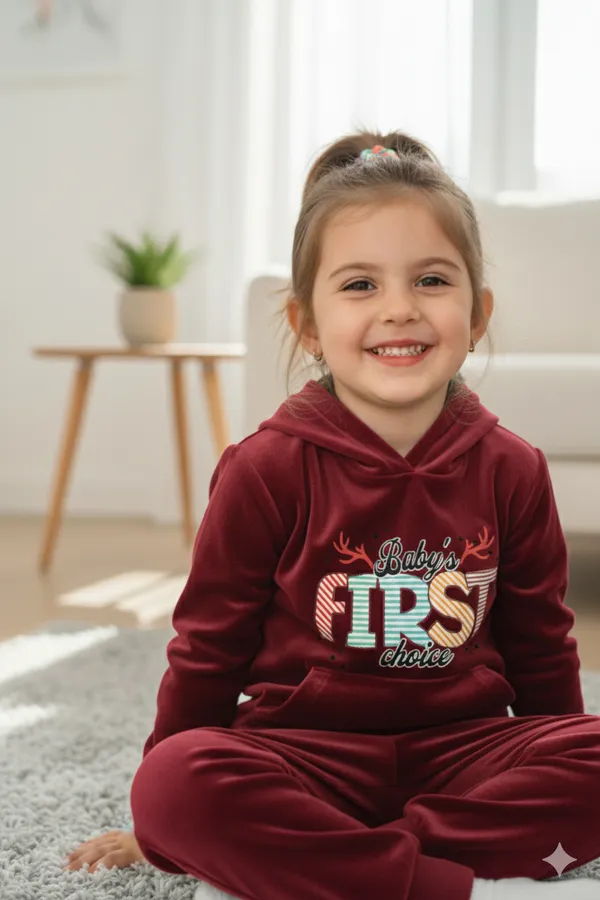 Winter_Maroon_Party_Wear_Velvet_Hoodie_And_Jogger_Set_For_Kids_Boy_And_Girl