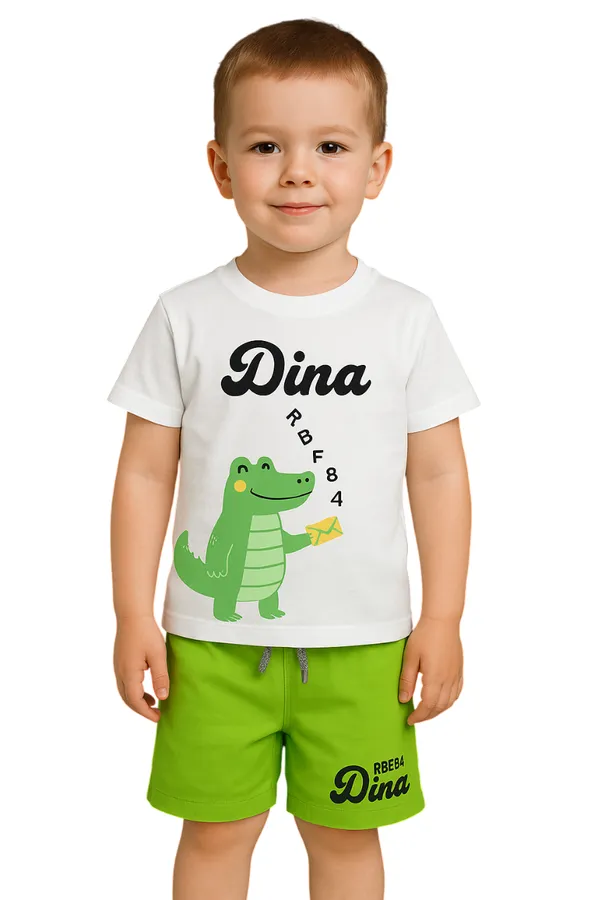 White_Round_Neck_Cotton_T-Shirt_And_Short_For_Kids_Boy_And_Girl