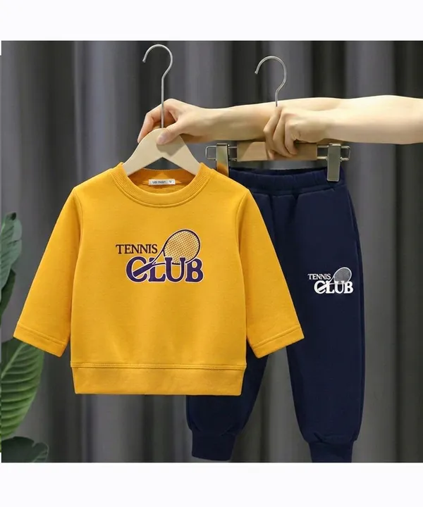 Mustard_Yellow_And_Navy_Printed_Hosiery_Cotton_Round_Neck_Full_Sleeve_T-Shirt_And_Pyjama_Set_For_Kids_Boy_And_Girl