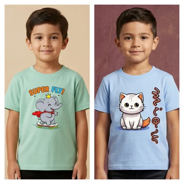 Multicolor_Cotton_Printed_Graphic_T-Shirts_Kids_Boy_And_Girl_|_Pack_Of_2