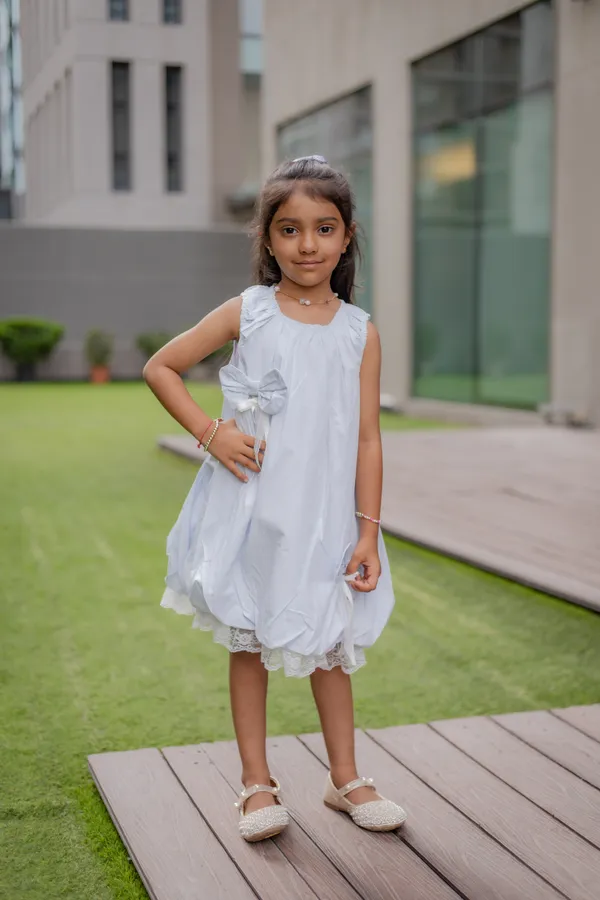White_Premium_Cotton_Sleeveless_Flared_Dress_For_Girls