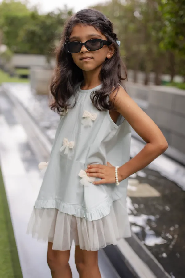 Light_Blue_Premium_Cotton_Sleeveless_Flared_Dress_For_Girls