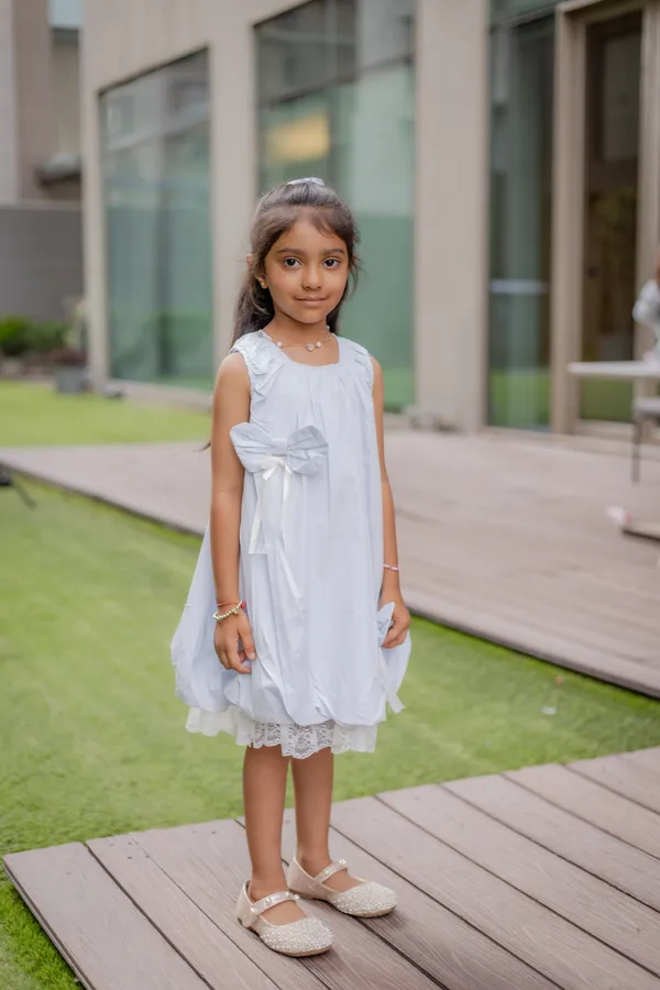 White_Premium_Cotton_Sleeveless_Flared_Dress_For_Girls