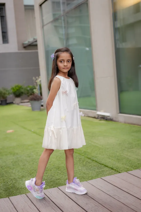 White_Premium_Cotton_A-Line_Sleeveless_Dress_For_Girls