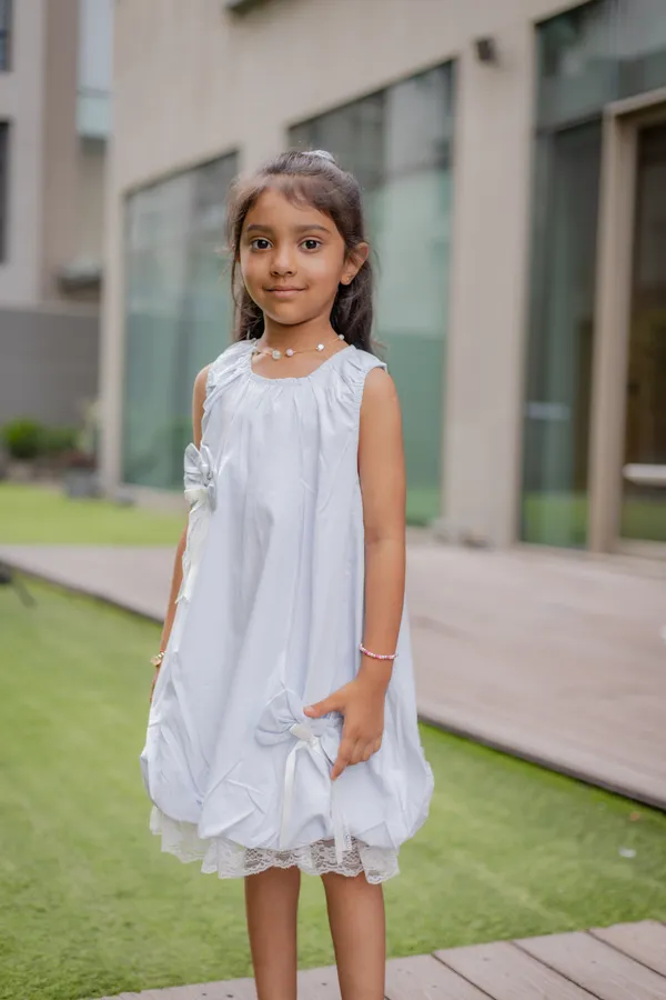 White_Premium_Cotton_Sleeveless_Flared_Dress_For_Girls