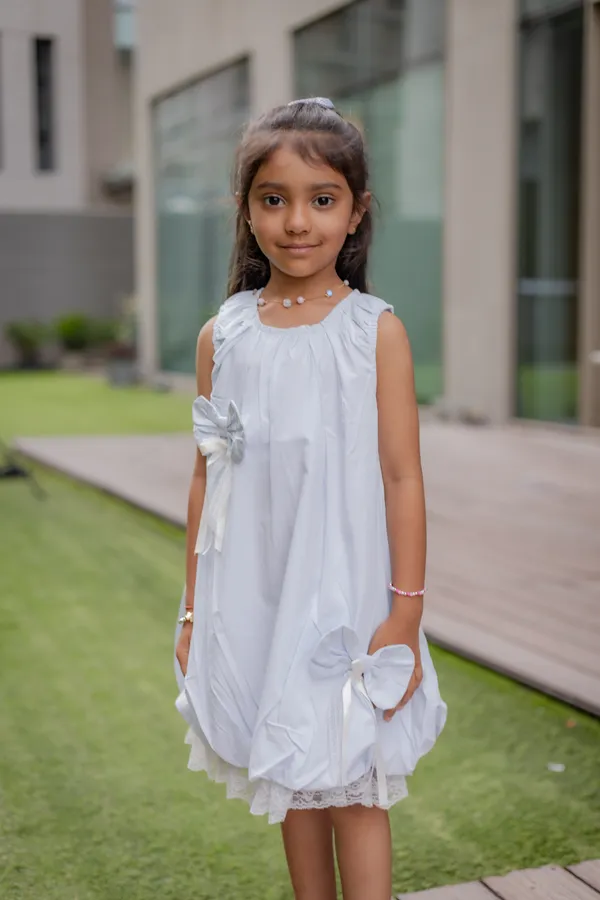 White_Premium_Cotton_Sleeveless_Flared_Dress_For_Girls
