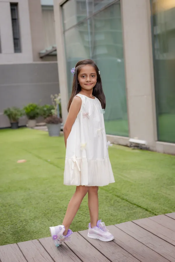 White_Premium_Cotton_A-Line_Sleeveless_Dress_For_Girls