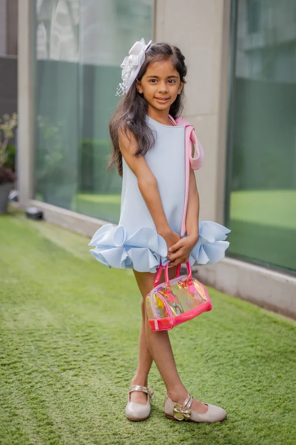 Blue_Neoprene_Sleeveless_Ruffle_Party_Dress_For_Girls