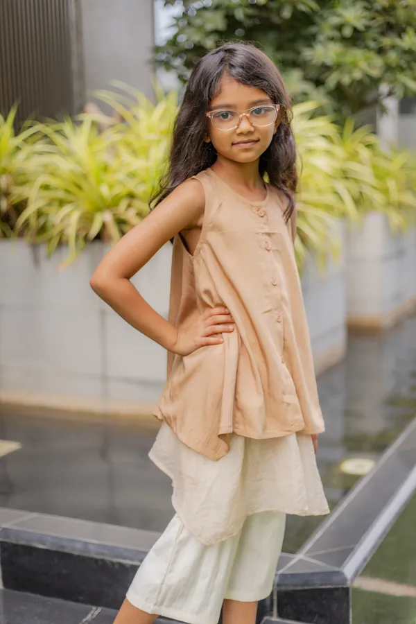 Beige_Premium_Cotton_Sleeveless_Tunic_And_Culottes_Set_For_Girls