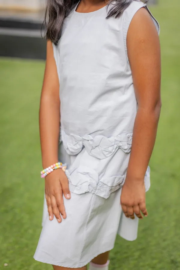 White_Premium_Cotton_Sleeveless_Ruffle_Dress_For_Girls