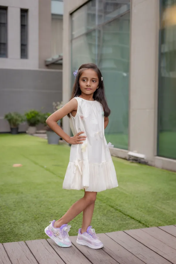 White_Premium_Cotton_A-Line_Sleeveless_Dress_For_Girls