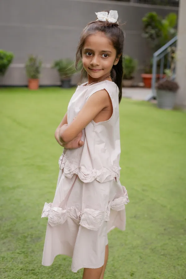 Ivory_Premium_Cotton_Sleeveless_Ruffle_Layered_Dress_For_Girls