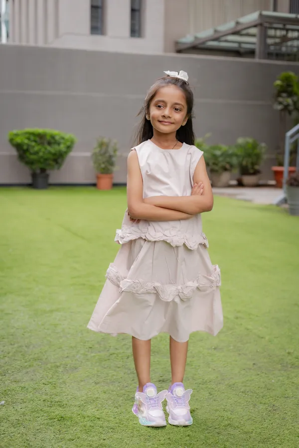 Ivory_Premium_Cotton_Sleeveless_Ruffle_Layered_Dress_For_Girls