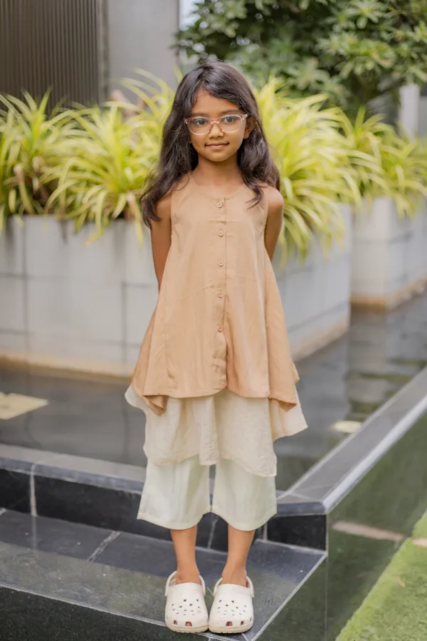 Beige_Premium_Cotton_Sleeveless_Tunic_And_Culottes_Set_For_Girls