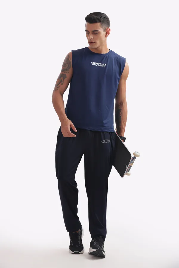 Navy_Blue_Sleeveless_Sports_T-Shirt_And_Black_Track_Pants_Set_For_Men
