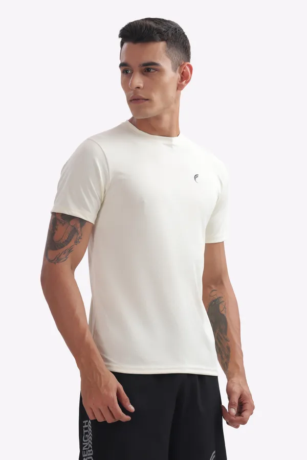 Cream_Round_Neck_Short_Sleeve_Sports_T-Shirt_for_Men